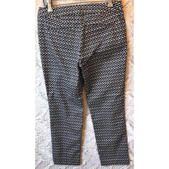 Kenar Cropped Pants Women's Size 4 Blue & White Geometric Print Trousers NEW NWT - Picture 3 of 10